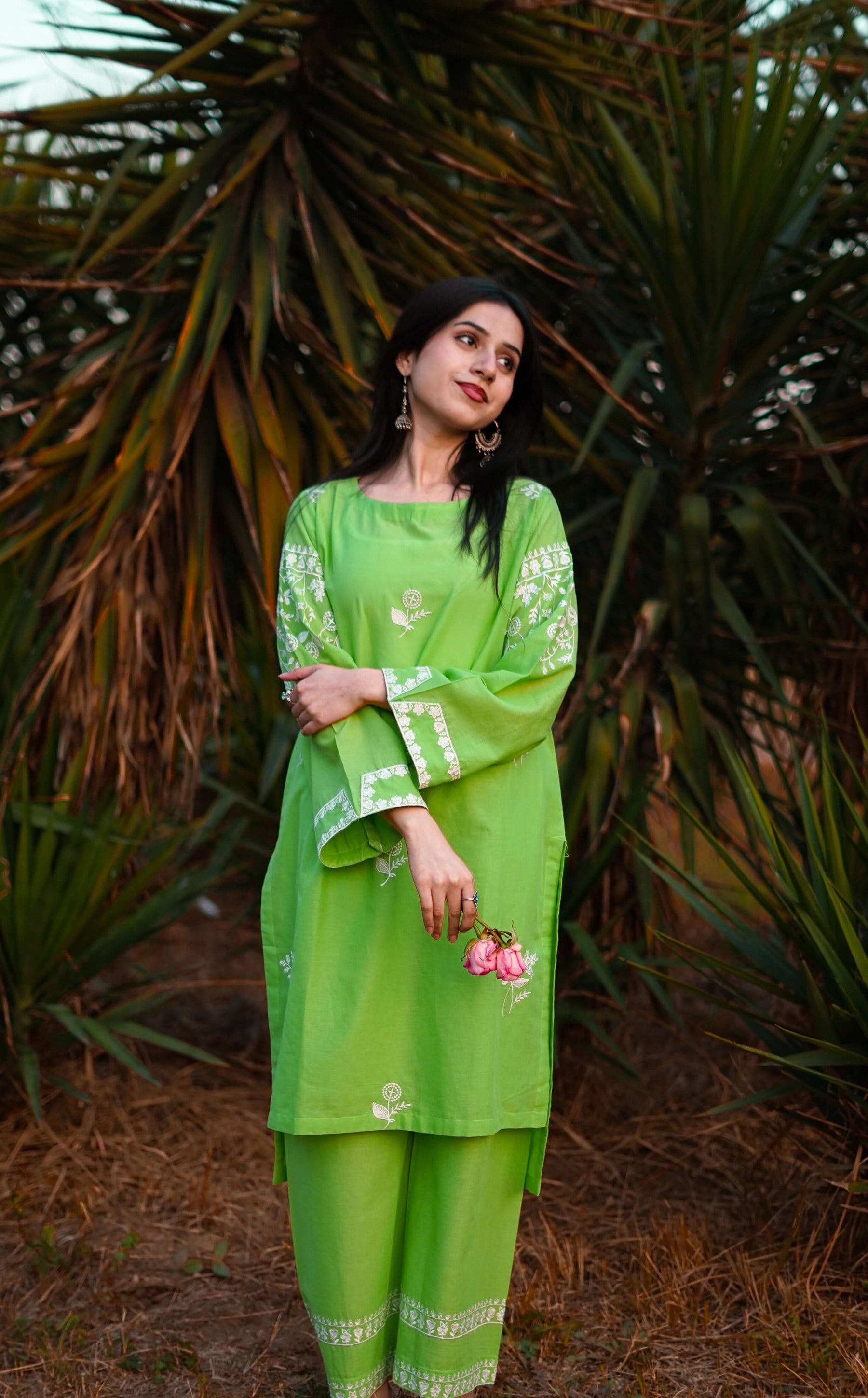 Lightweight embroidered summer lawn suit for women Z-07